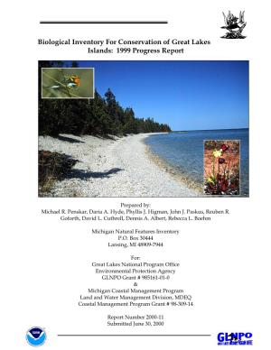 Biological Inventory for Conservation of Great Lakes Islands: 1999 Progress Report