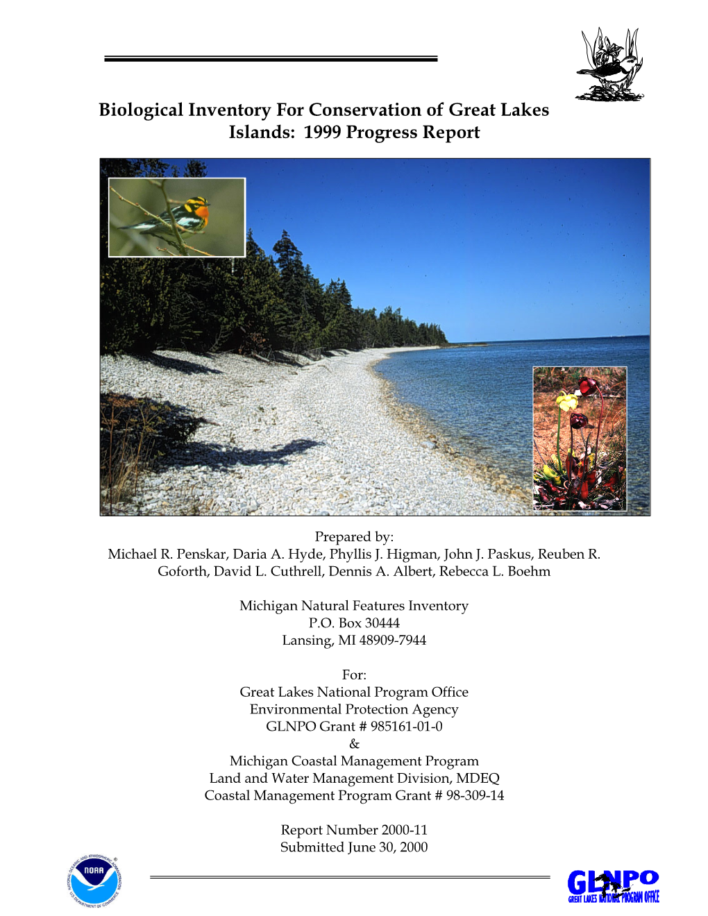 Biological Inventory for Conservation of Great Lakes Islands: 1999 Progress Report