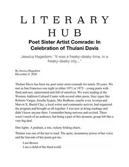 Poet Sister Artist Comrade: in Celebration of Thulani Davis