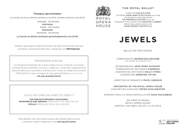 JEWELS Tuitee Lo Que Piensa Sobre La Función De Esta Noche Antes De Que Comience, Durante El Intervalo O Después Con #Rohjewels BALLET EN TRES PARTES