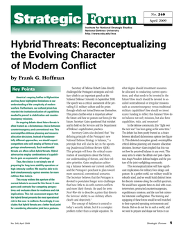 Hybrid Threats: Reconceptualizing the Evolving Character of Modern Conflict by Frank G