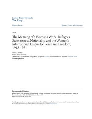 Refugees, Statelessness, Nationality, and the Women's International