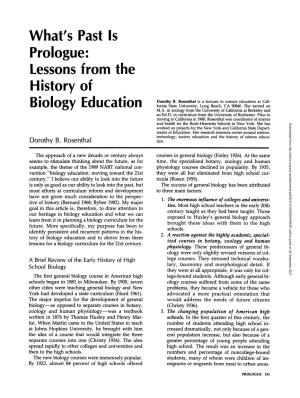 Lessons from the History of Biology Education