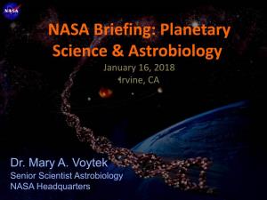 Planetary Science & Astrobiology