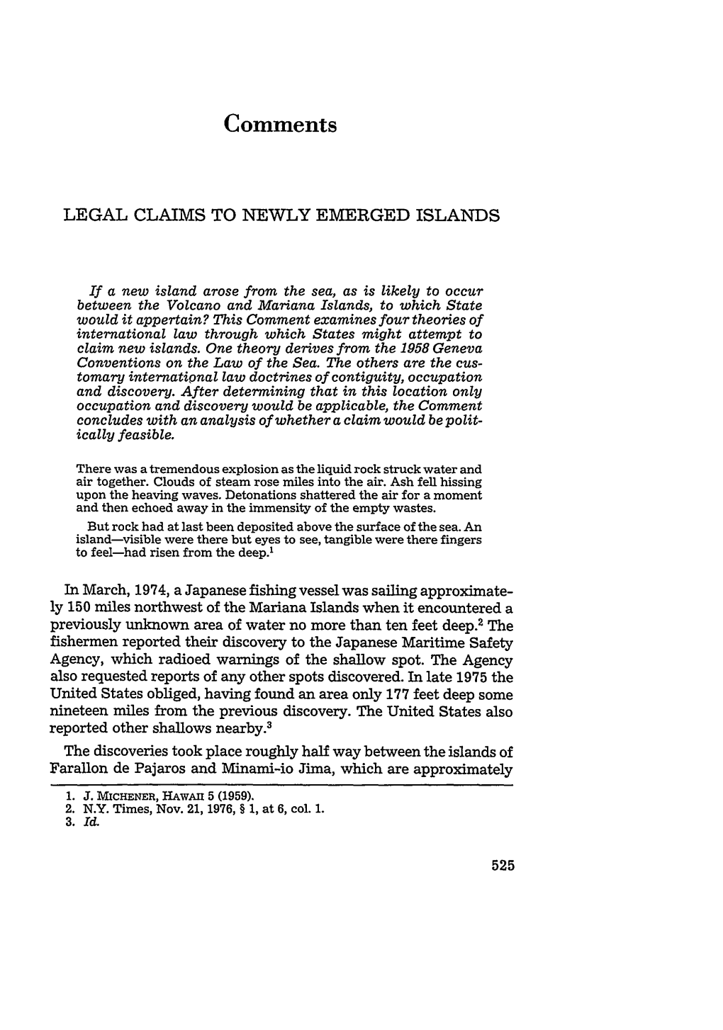 Legal Claims to Newly Emerged Islands