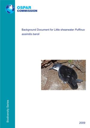 Background Document for Little Shearwater Puffinus Assimilis Baroli