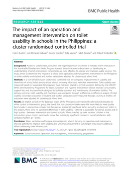 The Impact of an Operation and Management Intervention on Toilet