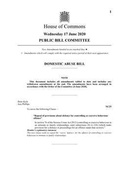 House of Commons Wednesday 17 June 2020 PUBLIC BILL COMMITTEE