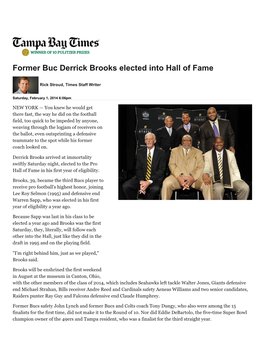 Former Buc Derrick Brooks Elected Into Hall of Fame