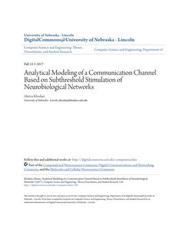 Analytical Modeling of a Communication Channel Based On
