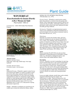 Plant Guide for Winterfat (Krascheninnikovia Lanata)