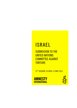 Israel Submission to the United Nations Committee Against Torture