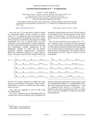 Graviton-Form Invariants in D И 11 Supergravity