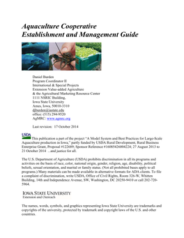 Aquaculture Cooperative Establishment and Management Guide
