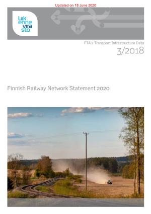 Finnish Railway Network Statement 2020 Updated on 18 June 2020