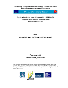 Task 3 MARKETS, POLICIES and INSTITUTIONS