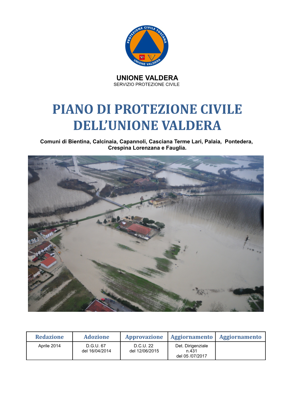 Piano Di Protezione Civile Dell'unione Valdera