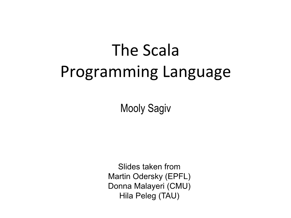 The Scala Programming Language