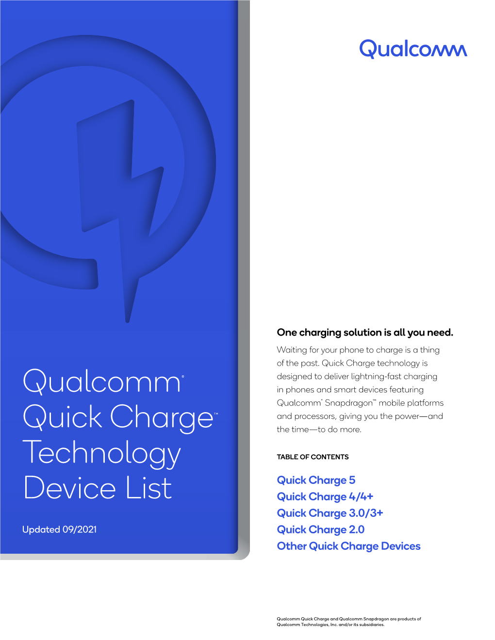 Qualcomm® Quick Charge™ Technology Device List