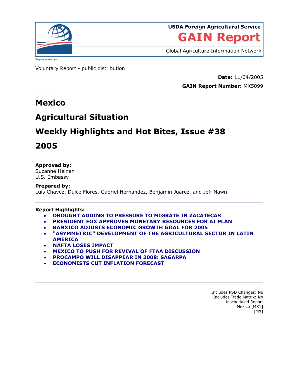 Voluntary Report - Public Distribution s39