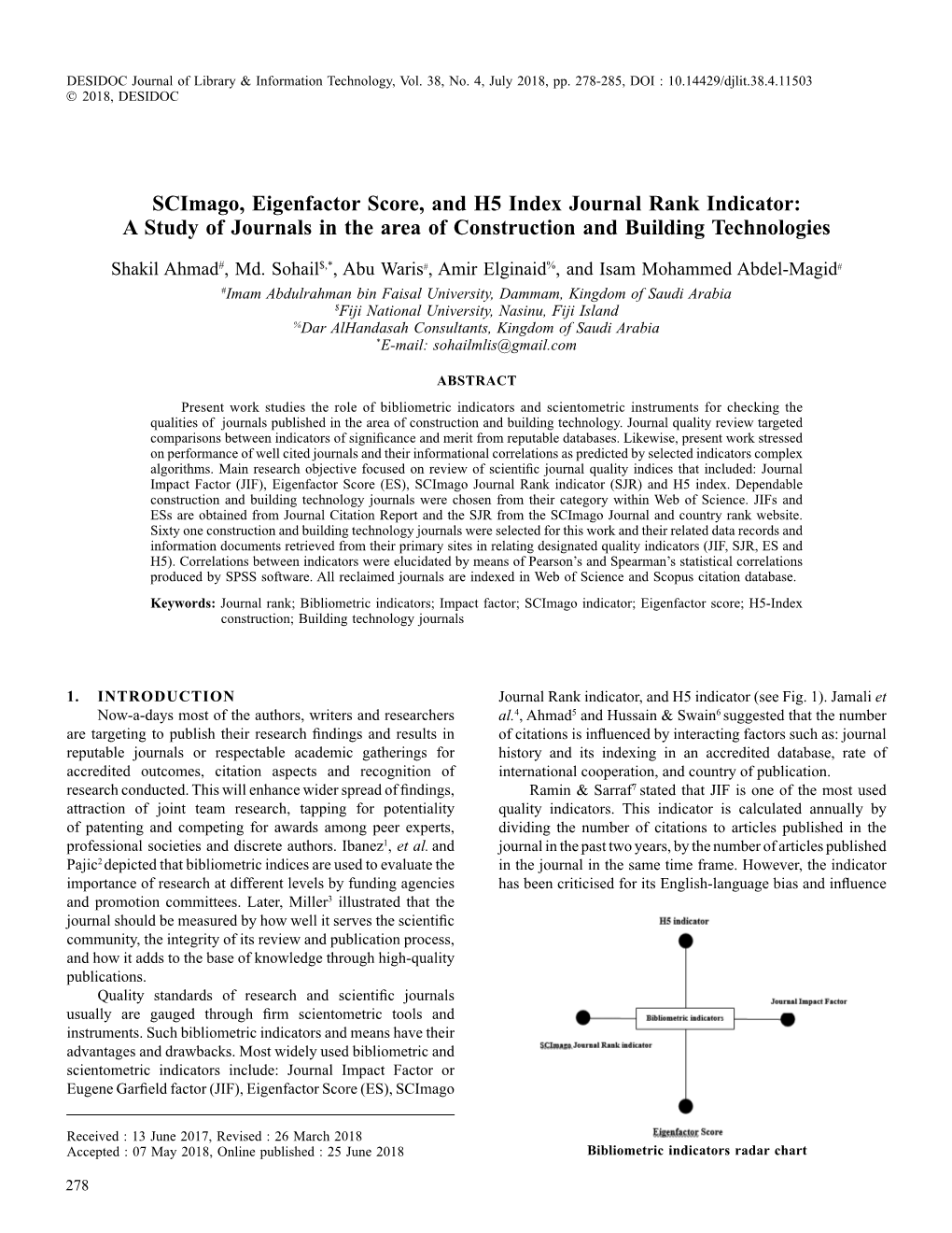 Scimago, Eigenfactor Score, and H5 Index Journal Rank Indicator: a Study of Journals in the Area of Construction and Building Technologies