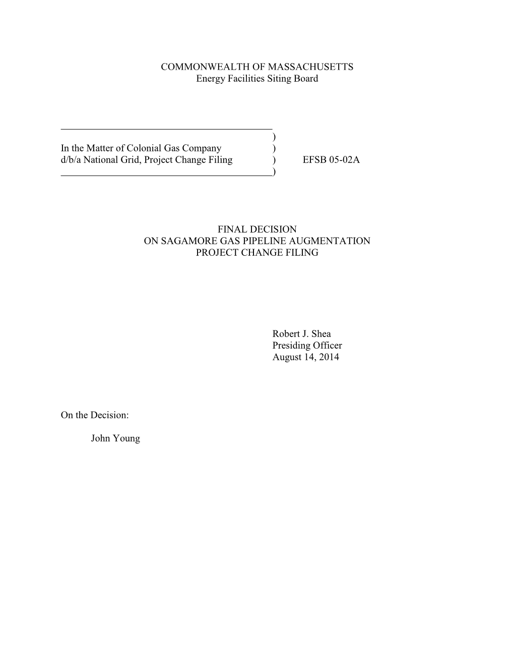 National Grid Serve Road EFSB Final Decision (PDF)