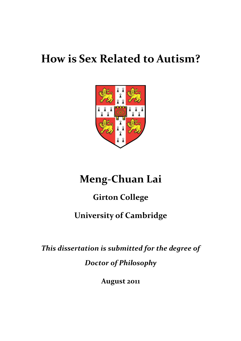 How Is Sex Related to Autism?