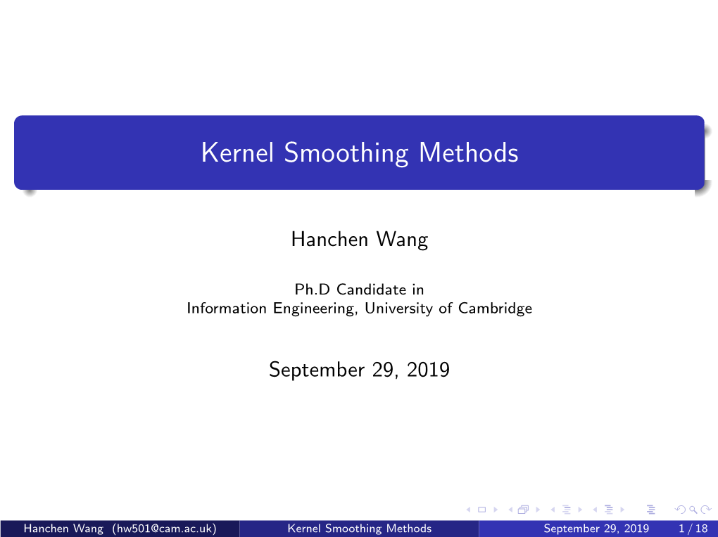 Kernel Smoothing Methods