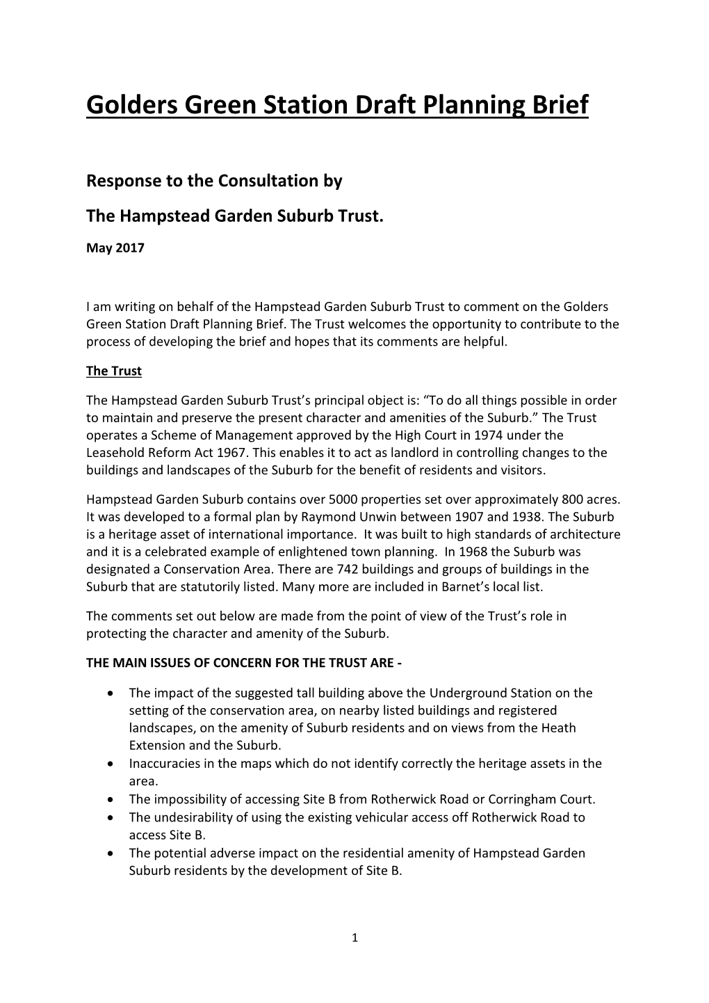 Golders Green Station Draft Planning Brief