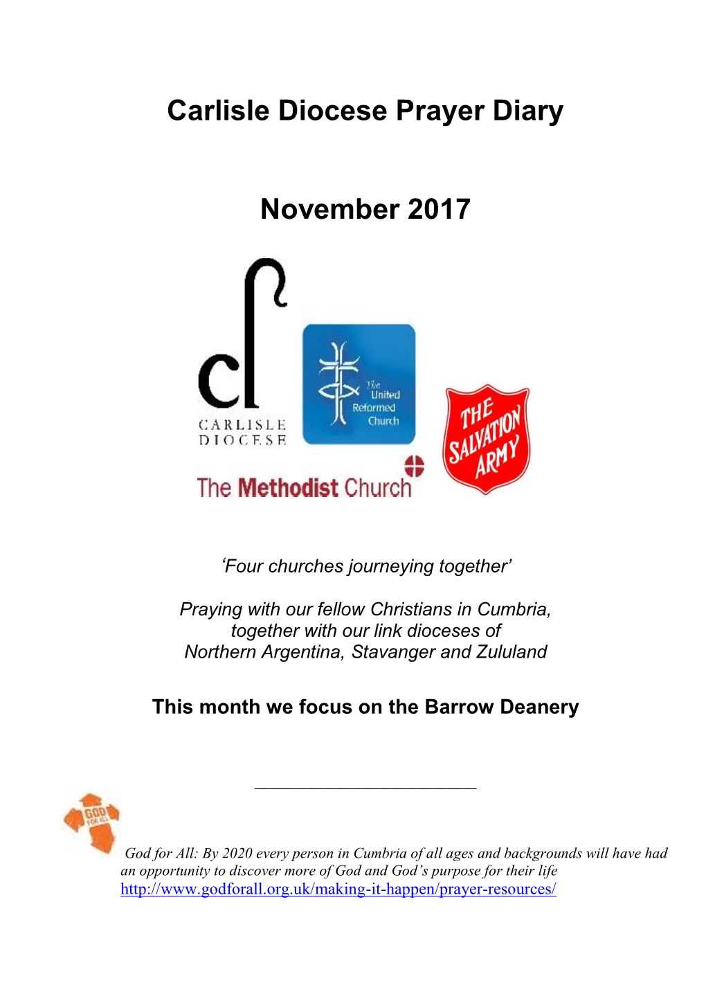 Carlisle Diocese Prayer Diary November 2017