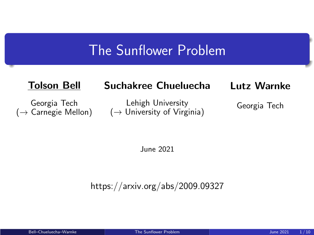 The Sunflower Problem