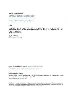 A Survey of the Study in Relation to Her Life and Work