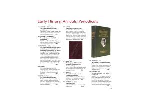 EARLY HISTORY, ANNUALS, PERIODICALS Early History, Annuals, Periodicals