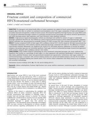 Fructose Content and Composition of Commercial HFCS-Sweetened Carbonated Beverages
