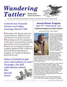 WANDERING TATTLER Newsletter