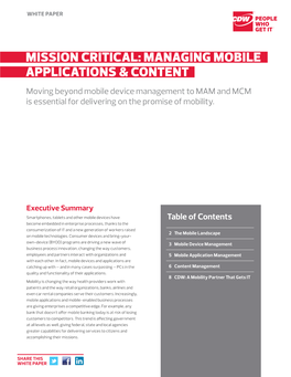 Mission Critical: Managing Mobile