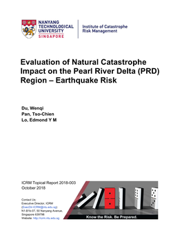 Evaluation of Natural Catastrophe Impact on the Pearl River Delta (PRD) Region – Earthquake Risk