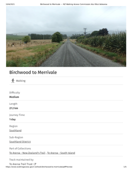 Birchwood to Merrivale — NZ Walking Access Commission Ara Hīkoi Aotearoa