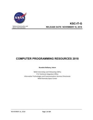 Ksc-It-G Computer Programming Resources 2018
