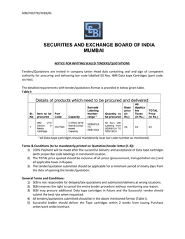 Securities and Exchange Board of India Mumbai
