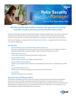 Helix Security Manager from Realnetworks