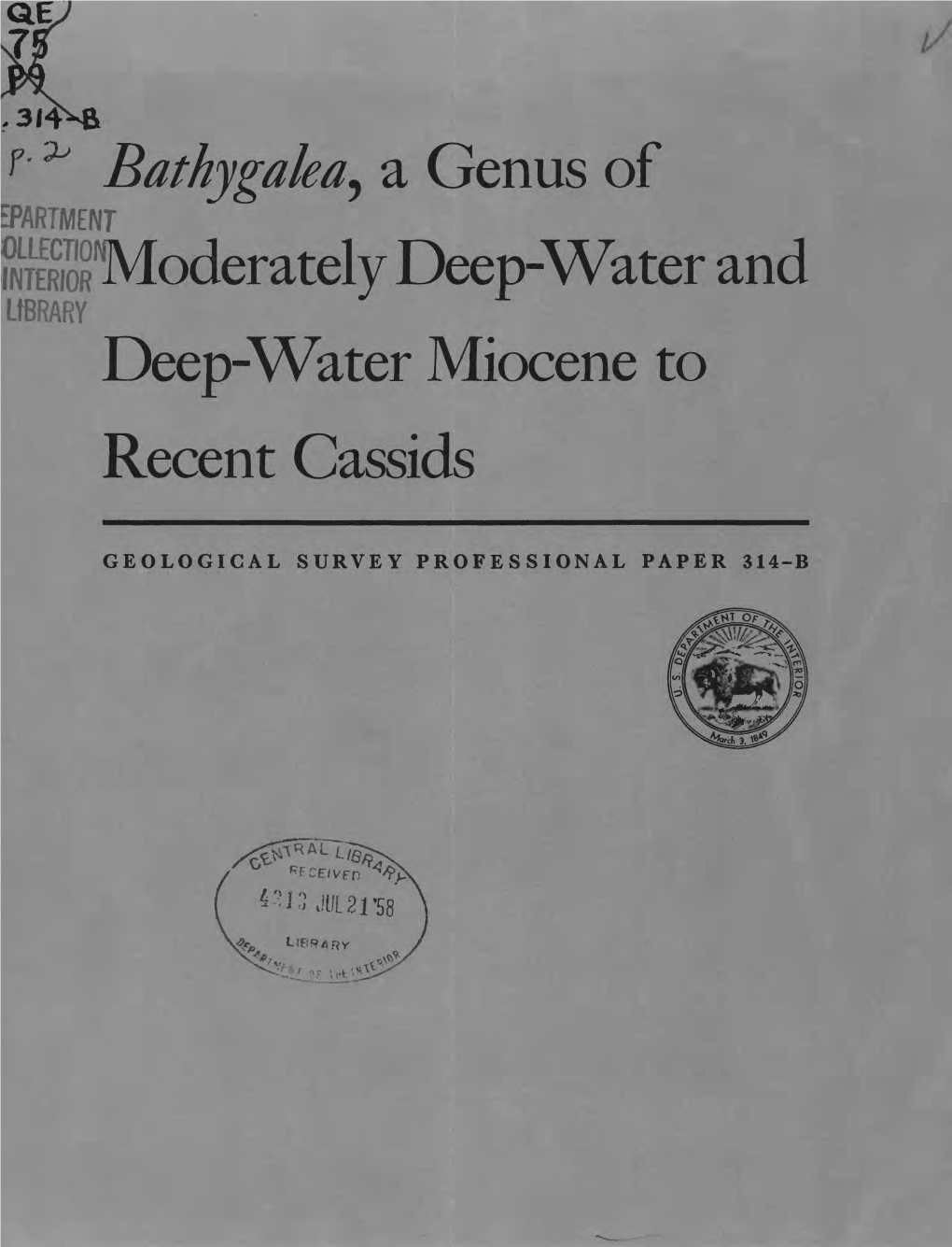 A Genus of Kffmoderately Deep-Water and Deep-Water Miocene to Recent