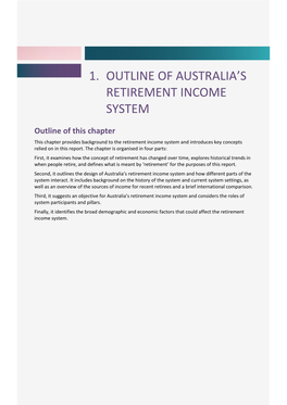 1. Outline of Australia's Retirement Income System