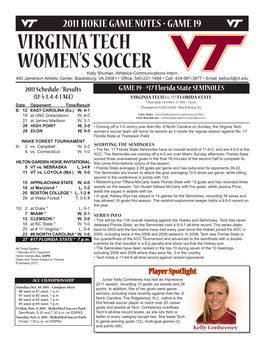Virginia Tech Women's Soccer