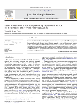 Journal of Virological Methods 153 (2008) 16–21