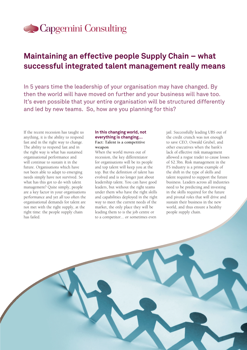 Maintaining an Effective People Supply Chain – What Successful Integrated Talent Management Really Means