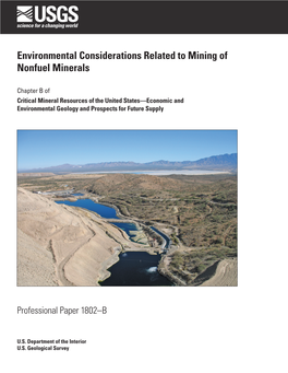 Environmental Considerations Related to Mining of Nonfuel Minerals