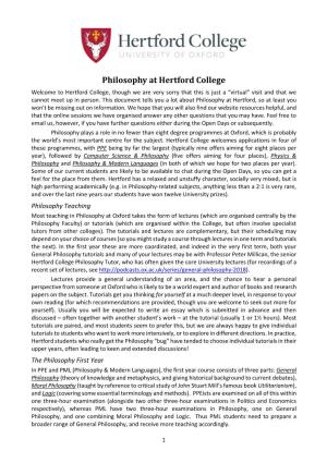 Philosophy Joint Schools