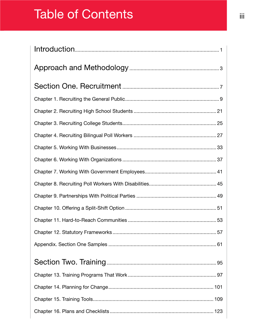 Table of Contents Iii