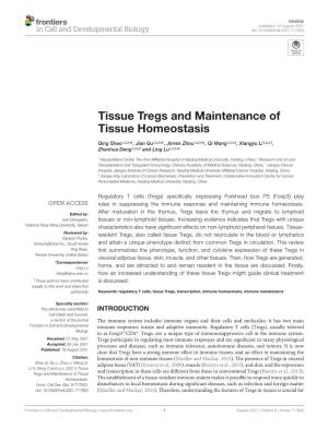 Tissue Tregs and Maintenance of Tissue Homeostasis